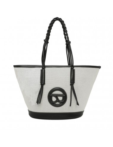 Mala de Palha Elsa Binnari, Ráfia, Preto