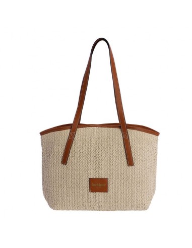 Bolso Shopper de Rafia Creta Fortime,...